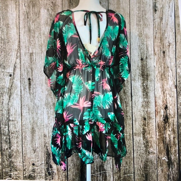 LAST ONE! Miken NWT Ruffles Tropical Coverup! - Picture 3 of 5